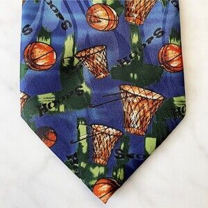 Basketball Hoops Mens Neck Tie Beverly Hills Polo Club - Blue Green Brown